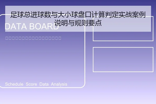 足球总进球数与大小球盘口计算判定实战案例说明与规则要点